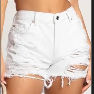 Free People We The‎ Free Optic White Distressed 4” Shorts, Women’s Size 27